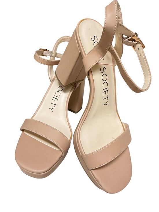 Sole Society Shoes - Sole Society Strappy Sandals Size 7.5M Block Heels, SO-SENDINAL, Like New